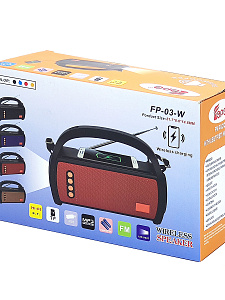 Fepe FP-03-W радиоприёмник аккумуляторный (USB,TF,Bluetooth, беспрв.ЗУ)
