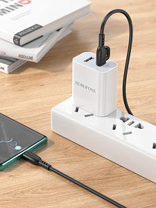 BOROFONE BX91 Черный кабель PD60W (TYPE-C-TYPE-C) 1м