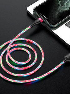 HOCO U85 Красный кабель USB 2A (TYPE C) 1м LED