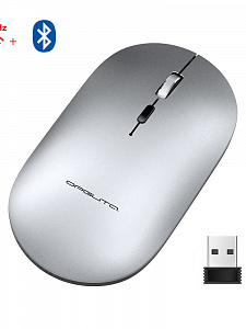 Орбита OT-PCM70 Серебряная мышь беспроводная (USB/Bluetooth,аккум)