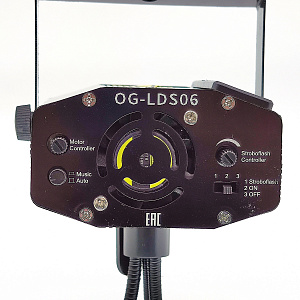 Лазерная световая установка для дома 2 в 1 с MP3 Огонёк OG-LDS06 Черная