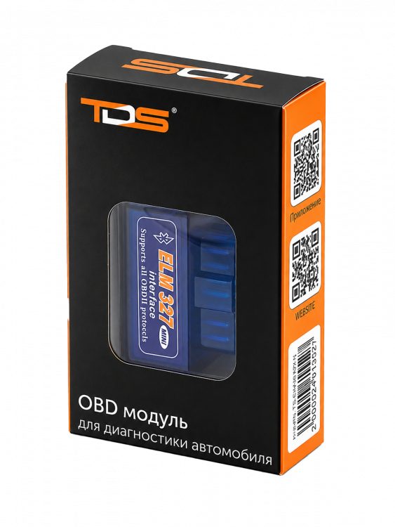 ELM327 OBD2 v1.5. Автосканер диагностический двухплатный для автомобиля Bluetooth адаптер TDS TS-CAA69