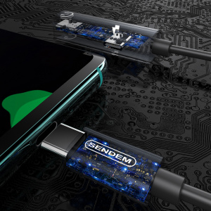 SENDEM A10 переходник аудио (штекер TYPE-C - гнездо TYPE-C/гнездо TYPE-C) 14см