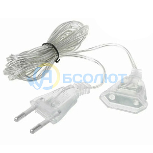 Удлинитель для гирлянды прозрачный 3м Орбита OT-ELE01