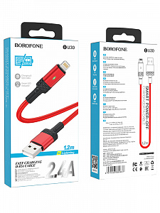BOROFONE BU30 Красный кабель USB 2.4A (iOS Lighting) 1.2м