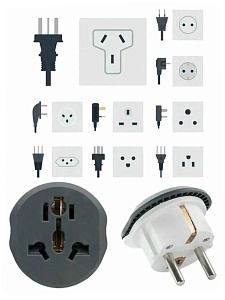 Сетевой переходник на евровилку с заземлением для подключения UK/US/CN Орбита OT-ELS12