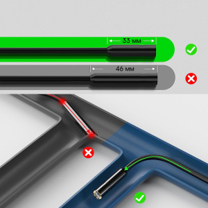Видео эндоскоп гибкая камера с экраном 2.4 дюйма с подсветкой Орбита OT-SME16