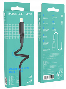 BOROFONE BX48 Черный кабель USB 2.4A (iOS Lighting) 1м