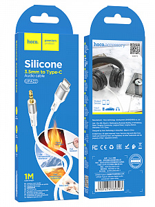 HOCO UPA22 Белый кабель аудио (штекер TYPE-C - штекер Джек 3,5мм) 1м