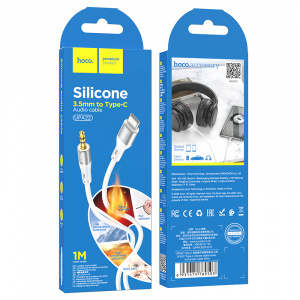 HOCO UPA22 Белый кабель аудио (штекер TYPE-C - штекер Джек 3,5мм) 1м