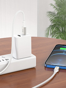 HOCO X66 Белый кабель PD20W (iOS Lighting-TYPE-C) 1м