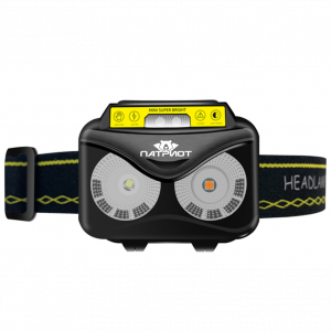 Патриот PT-FLG33 фонарь налобный (3L, аккум, дат.движ)