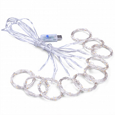 Огонек OG-LDG11 гирлянда-штора LED Белая теплая (3х1м,100 ламп,USB)