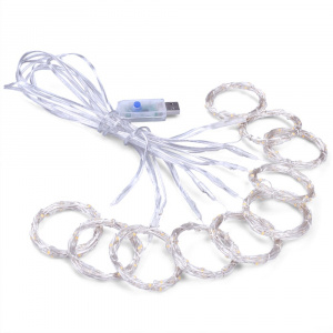 Огонек OG-LDG11 гирлянда-штора LED Белая теплая (3х1м,100 ламп,USB)