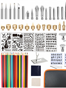 Выжигатель по дереву, набор 96 в 1 с карандашами Помощник PM-INP39