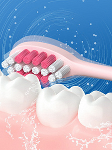 Электрическая зубная щетка детская ультразвуковая с насадками Огонёк OG-HBT02 Белая