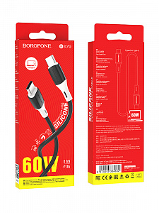 BOROFONE BX79 Черный кабель PD60W (TYPE-C-TYPE-C) 1м