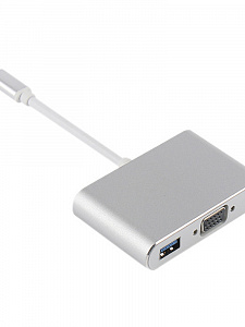 Орбита OT-AVW55 переходник (штекер TYPE-C - гнездо USB 3.0/VGA/TYPE-C) 15см