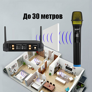 Микрофон караоке беспроводной набор 4 шт Орбита OT-ERM16