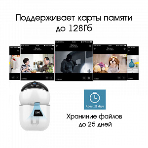 Орбита OT-VNI41(45) Черная видеокамера IP-WI-FI (1920*1080, 2Mpix, 3,6мм, пластик)