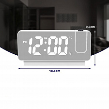 Часы настольные электронные от сети с проекцией красной Орбита OT-CLT08 Белые