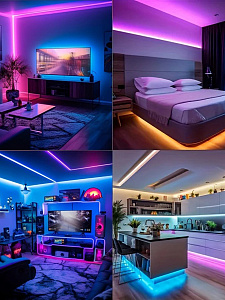 Светодиодная лента с USB контроллером Bluetooth 5 метров Огонёк OG-LDL52