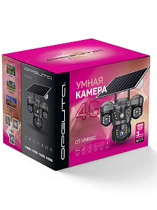 Камера видеонаблюдения 4G с сим картой уличная поворотная с солнечной панелью 2 Mp*3 Орбита OT-VNI68С