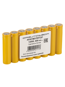 Аккумулятор 14500, 600мАч, 10шт Орбита