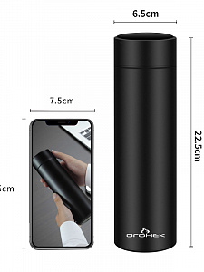 Термос для чая с датчиком температуры биосталь на 500 мл Огонёк OG-HOG06