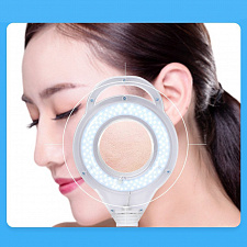 Лампа лупа с подсветкой напольная на колесиках для косметолога Орбита INL87