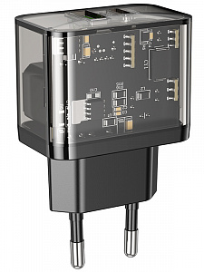 HOCO N34 Черный ЗУ с TYPE-C/USB (PD20W+QC3.0, 3000mA)