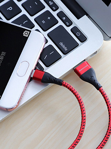 BOROFONE BU11 Красный кабель USB 2.4A (microUSB) 1.2м