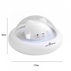 Ночник детский аккумуляторный мышка Огонёк OG-LDP21 Теплый желтый