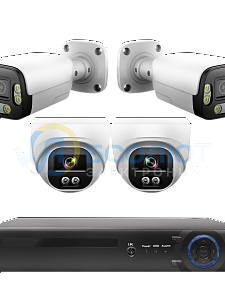 Готовый комплект видеонаблюдения на 4 IP камеры 3MP Орбита OT-VNK05