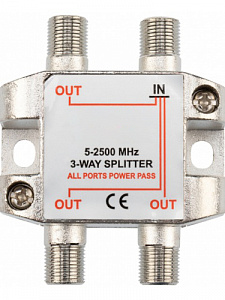 Орбита OT-AVS02 сплиттер на 3ТВ (5-2500MHz) (УПАКОВКА 10шт)