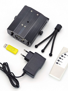 Лазерная световая установка для дома 2 в 1 с MP3 Огонёк OG-LDS06 Черная