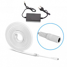 Светодиодная лента Неоновая 5м с адаптером питания IP65 Огонёк OG-LDL47 Белая