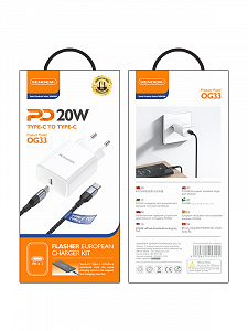 SENDEM OG33 ЗУ с TYPE-C + кабель Type-C -Type-C 1.2м (PD20W, 3000mA)