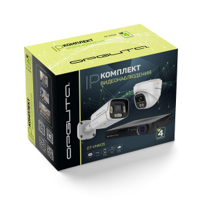 Готовый комплект видеонаблюдения на 4 IP камеры 3MP Орбита OT-VNK05