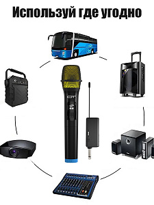 Микрофон караоке беспроводной набор 4 шт Орбита OT-ERM15