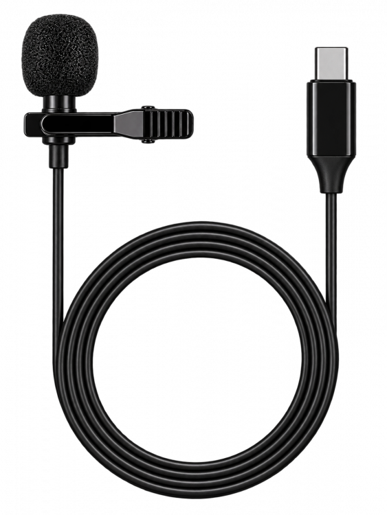 Петличный проводной микрофон для смартфона на прищепке, кабель 1.5 м Орбита OT-SML01