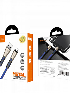 HOCO U48 Красный кабель USB 2.4А (microUSB) 1.2м