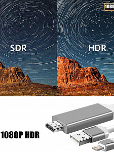 Орбита OT-AVW49 кабель (штекер HDMI - штекер LIGHTNING) 2м