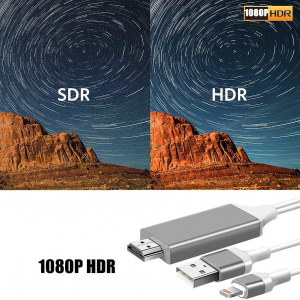 Орбита OT-AVW49 кабель (штекер HDMI - штекер LIGHTNING) 2м