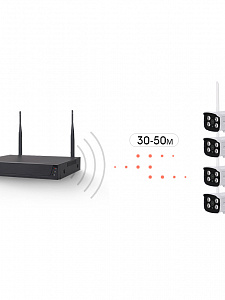 Комплект видеонаблюдения 4 камеры Wi-Fi 2MP Орбита OT-VNK04