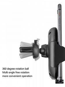 TDS TS-CAA04(C10) Держатель для смартфонов + беспроводное ЗУ 7.5W (в воздуховод)