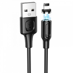 BOROFONE BX41 Черный кабель магнитный USB 2.4A (iOS Lighting) 1м