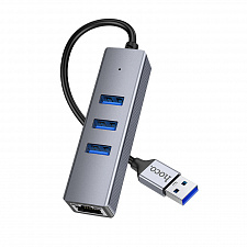 HOCO HB34 концентратор USB (3*USB 3.0, RG45) 1.5м