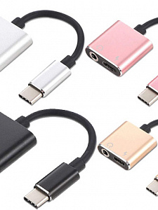 Орбита OT-SMA10(GL022) переходник (штекер TYPE-C - гнездо TYPE-C/3.5мм)