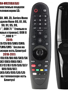 Голосовой пульт для Smart телевизоров LG Орбита OT-DVC42B